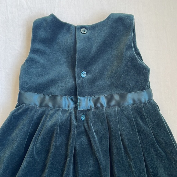 Carter's Baby Girl's Green Velvet Holiday Party Dress Size 12 Months - Picture 8 of 9